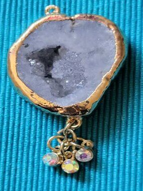 Light Grey Crystal Hematite Pendant